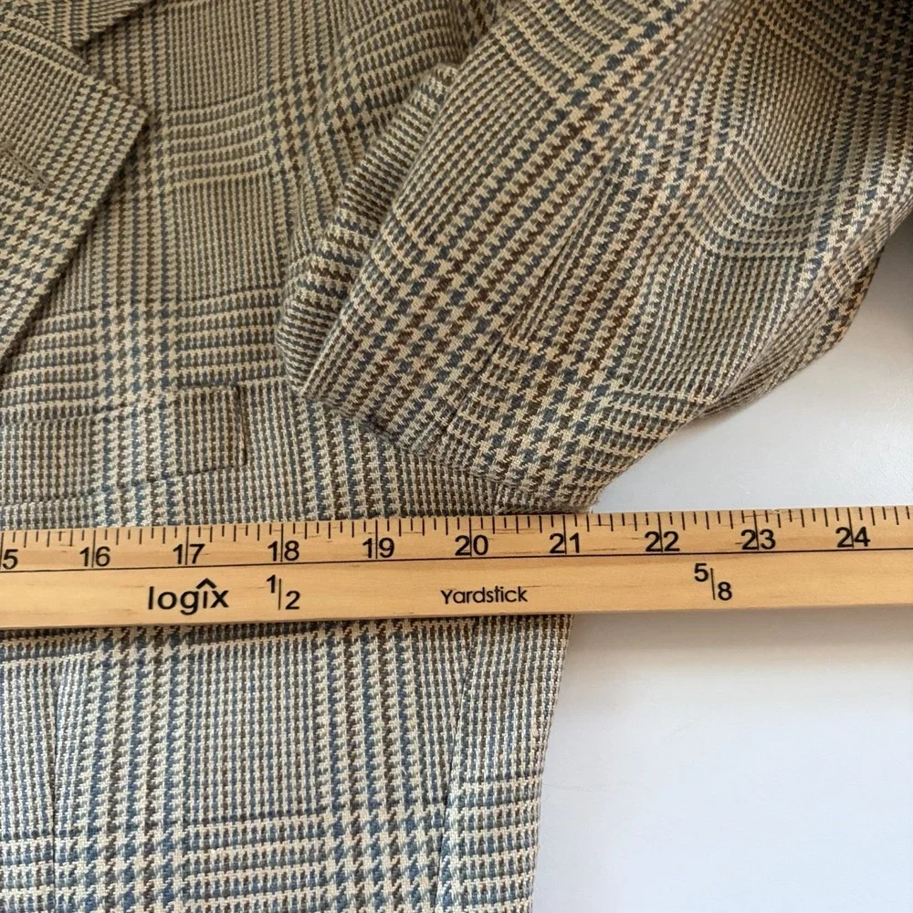 Vintage Orvis Mens Houndstooth Plaid Size 42R Gray Wool USA Sport Coat Career